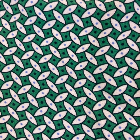 Ann Taylor Wide Leg Pull-on Pants Kelly Green/White Geometric Print NWT Size L - Picture 10 of 13